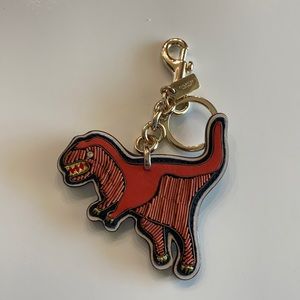 Coach Embroidered Rexy Bag Charm Chalk/Red